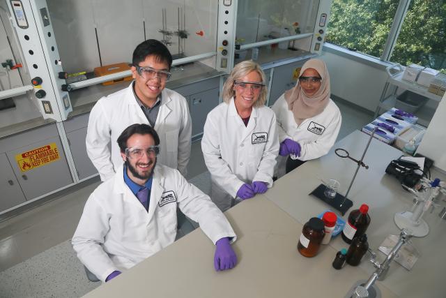 Kean students conduct research in a laboratory setting 
