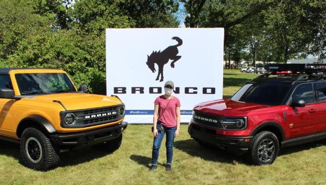 Isabel Morais, a Kean graduate, attended a Ford Bronco event for employees of Ford Motor Company