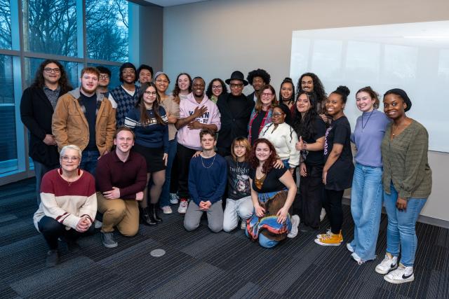 Giancarlo Esposito with Kean University students at Kean