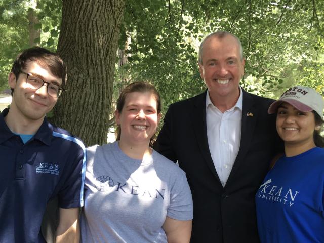 Governor Phil Murphy with Sarah Coykendall and others at the March for our Lives event