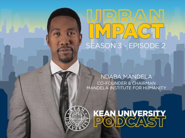 Ndaba Mandela on a graphic image, with the words Urban Impact.