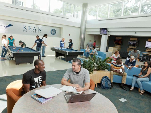 Students in Kean University game room