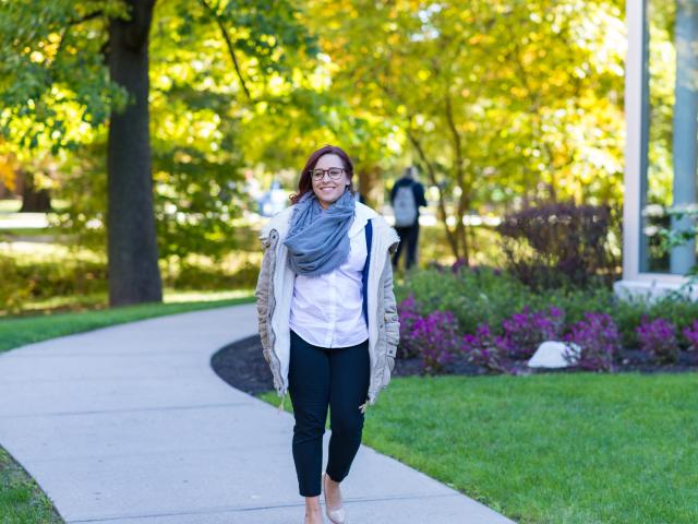 Fall photo of female student