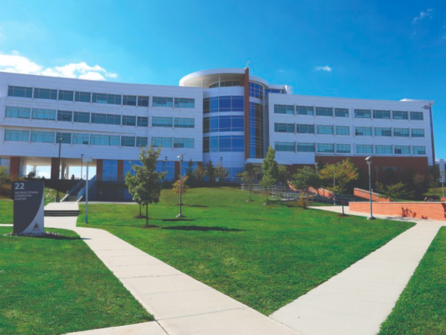 Kean Ocean building photographed on a bright and sunny day.