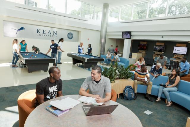 Students in Kean University game room