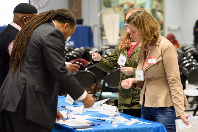 Criminal justice professionals attend a simulation at Kean University