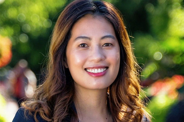 Kean professor Ngoc Dao, an Asian woman with long brown hair