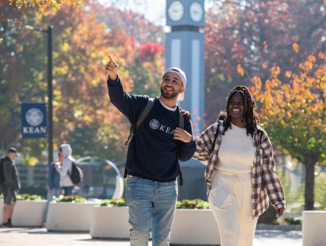 Students on campus in fall