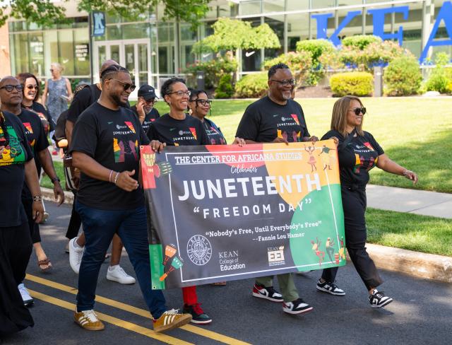 Kean President Repollet leads the Juneteenth freedom walk