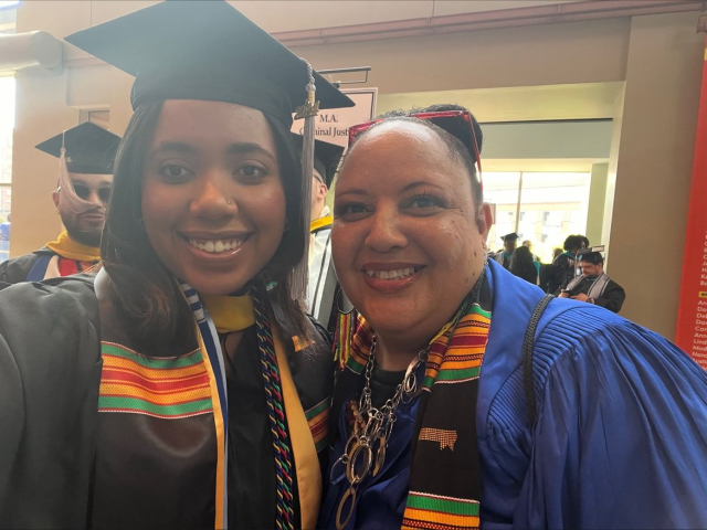 Lisia Aikens attends Undergraduate Commencement with a Class of 2024 graduate