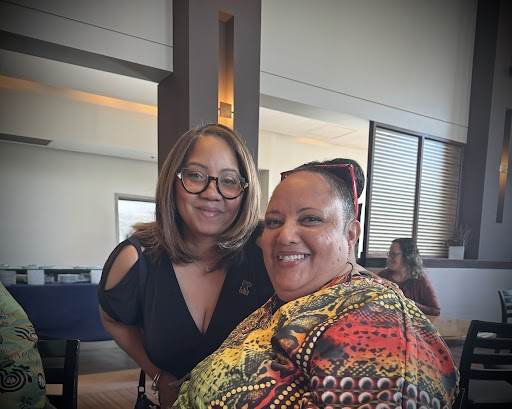 Sancha Gray and Lisia Aikens at Kean's Graduate Commencement