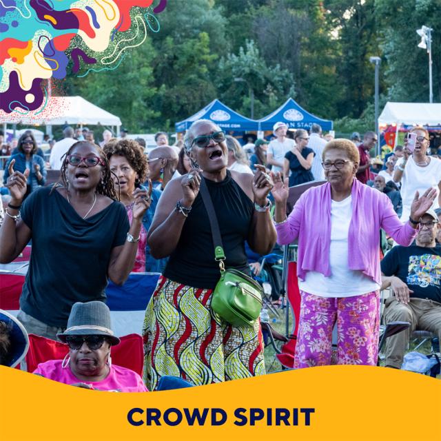 crowd dancing and singing at festival