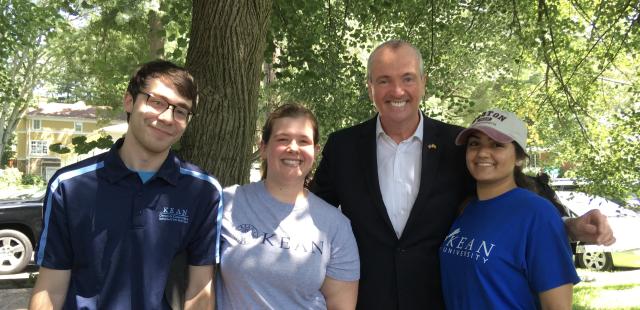 Governor Phil Murphy with Sarah Coykendall and others at the March for our Lives event