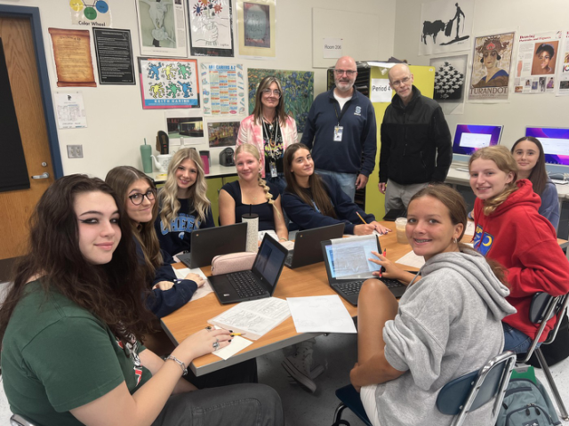 Ms. Mase and Mr. Bill Brennan worked collaboratively to provide an interdisciplinary lesson regarding Holocaust studies in partnership with Kean University. Students worked to humanize victims through artistic expression.