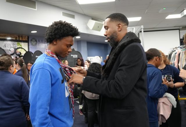 Ndaba Mandela at Kean Pop-Up Shop During Human Rights Week at Kean