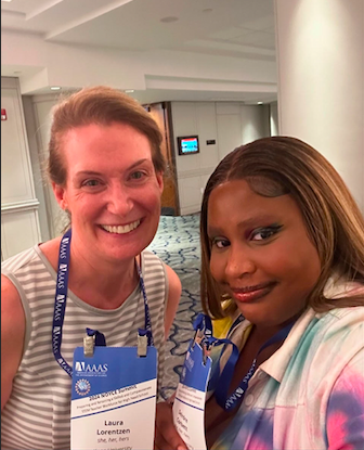 Pictured: Dr Lorentzen and Noyce scholar Deirdre Corbett at the 2024 Noyce Summit in Washington, DC.