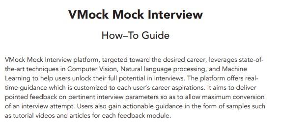 VMock Interviews Guide