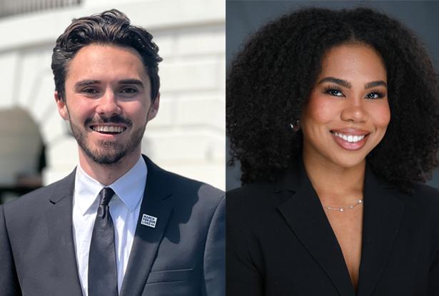 Headshots of David Hogg and Tiana Day, keynote speakers at the HRI Conference